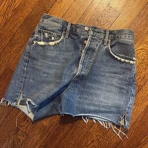 Agolde Dark Blue Jean Shorts